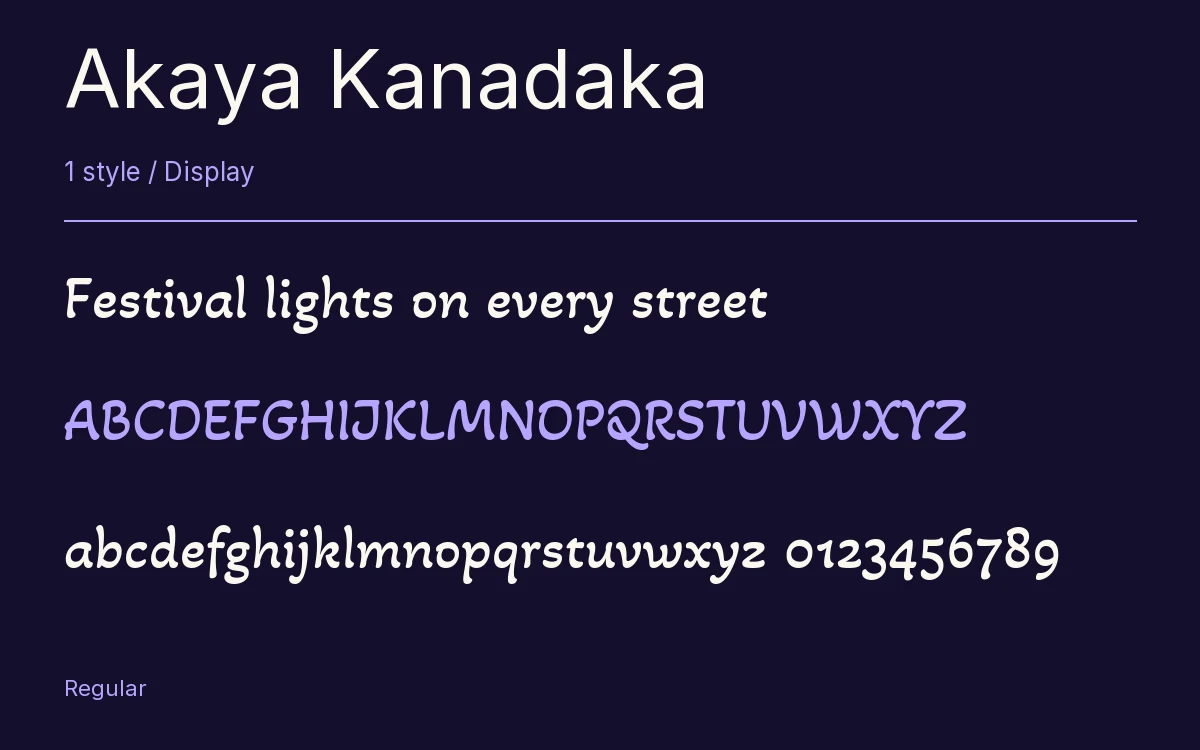 Akaya Kanadaka type specimen with letters and figures