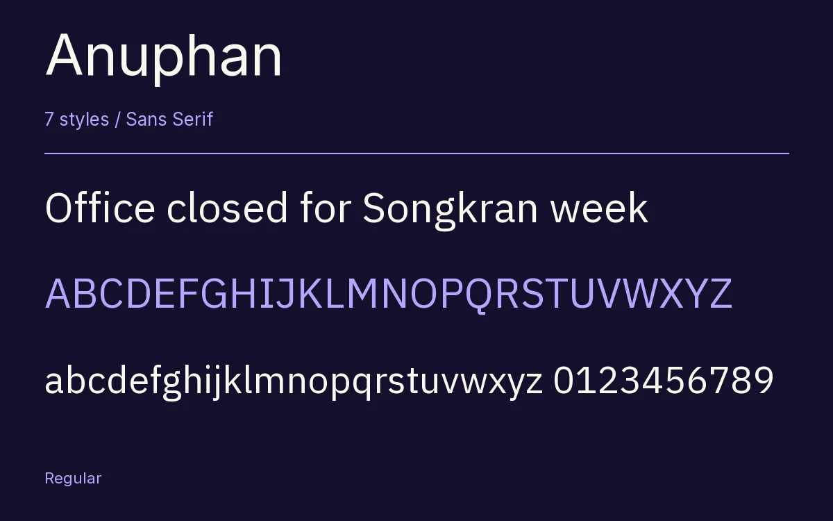 Anuphan type specimen with letters and figures