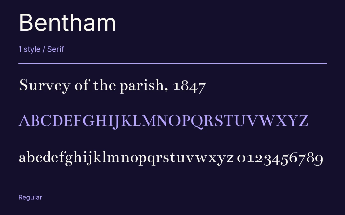 Bentham type specimen with letters and figures