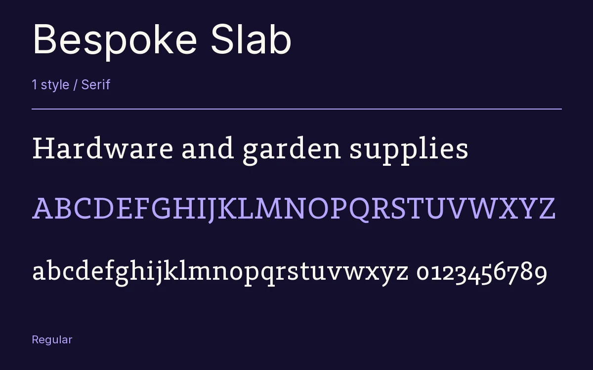 Bespoke Slab type specimen with letters and figures