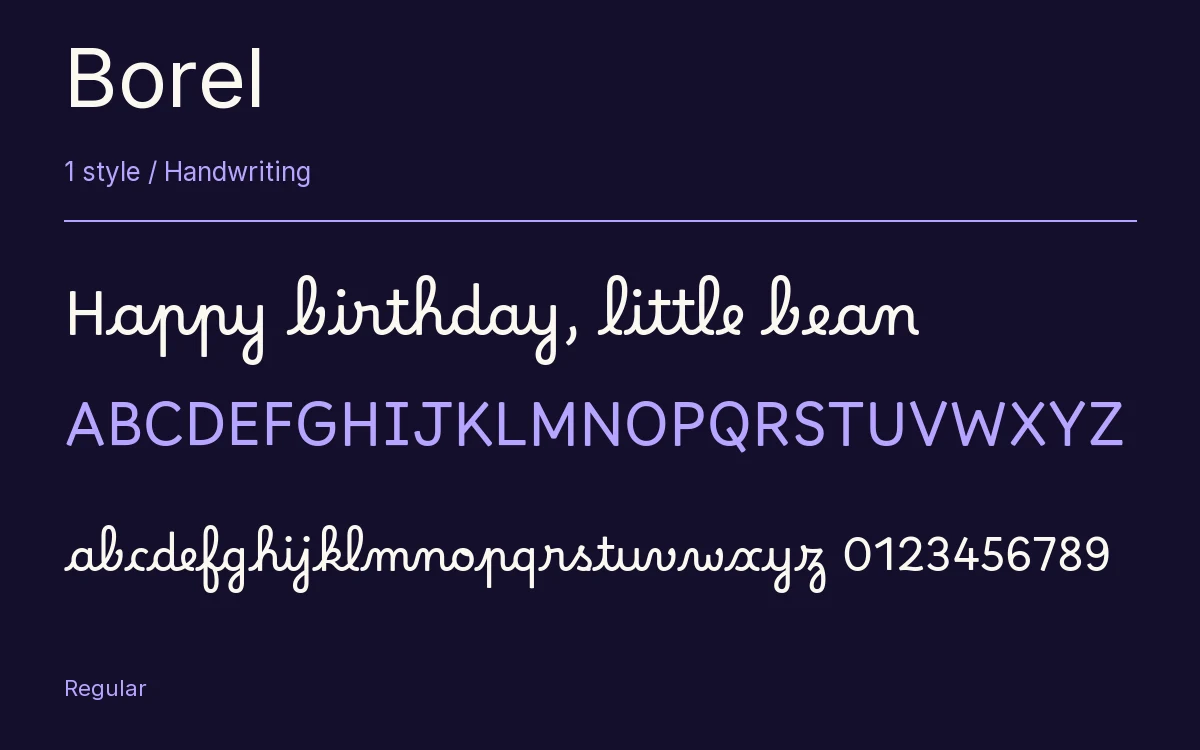 Borel type specimen with letters and figures