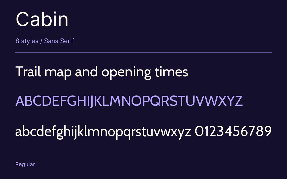 Cabin type specimen with letters and figures