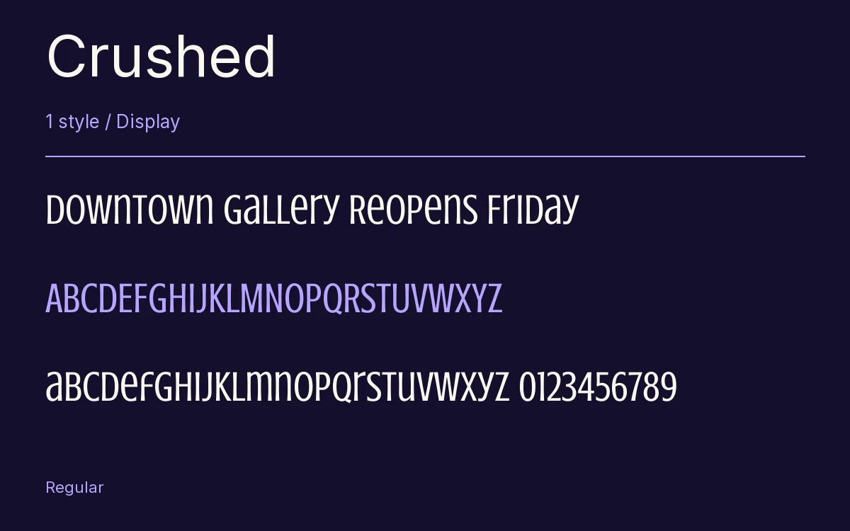 Crushed type specimen with letters and figures