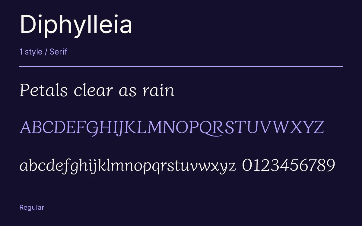 Diphylleia type specimen with letters and figures