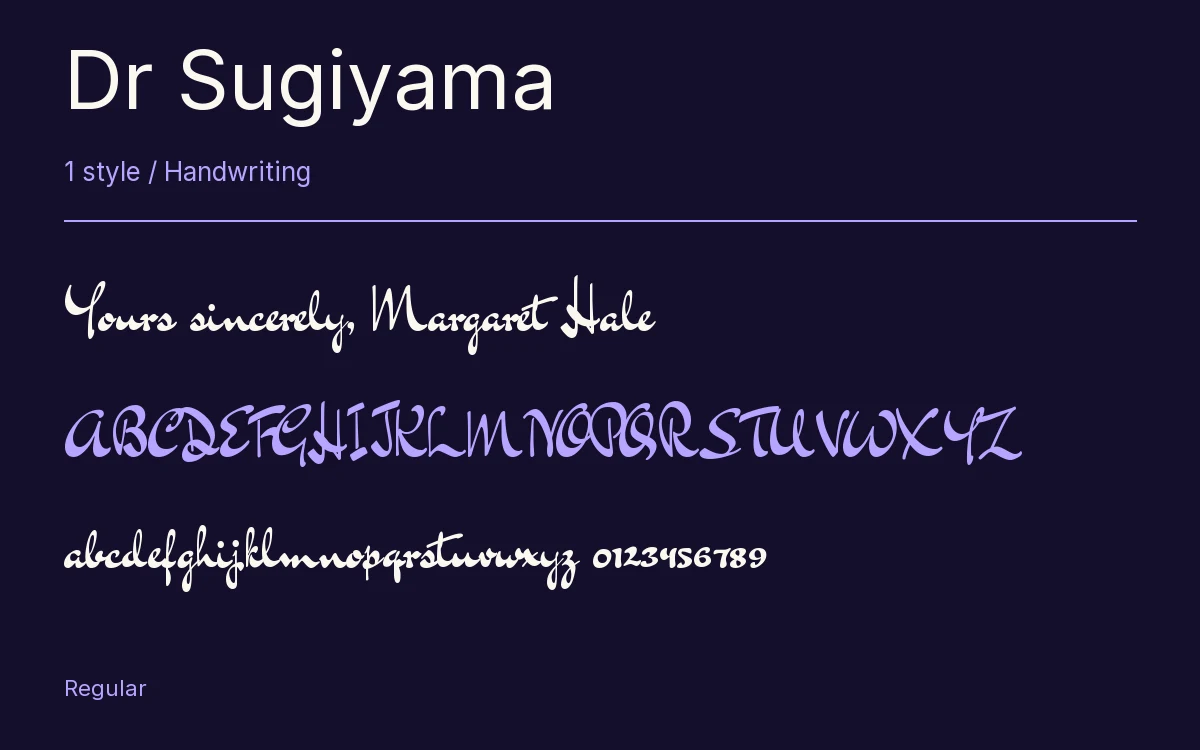 Dr Sugiyama type specimen with letters and figures