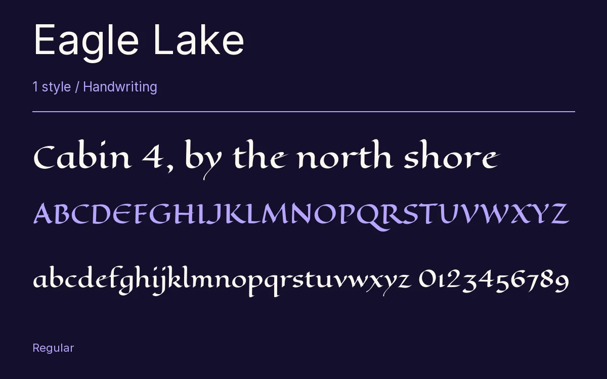 Eagle Lake type specimen with letters and figures