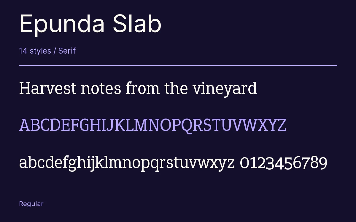 Epunda Slab type specimen with letters and figures