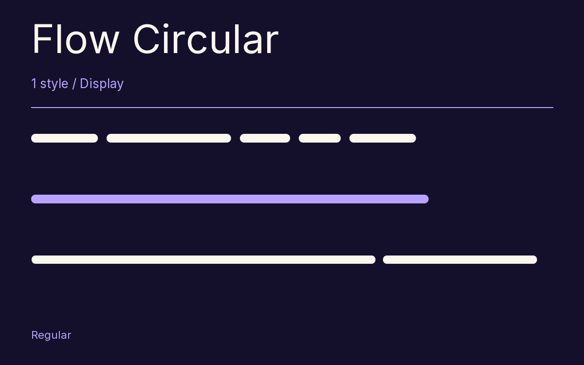 Flow Circular type specimen with letters and figures