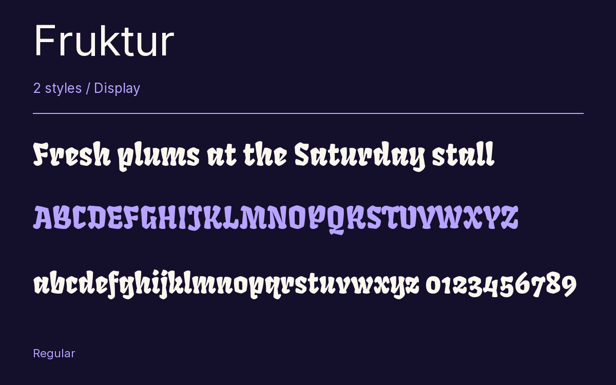 Fruktur type specimen with letters and figures