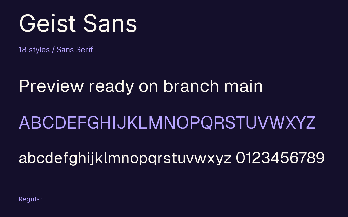 Geist Sans type specimen with letters and figures