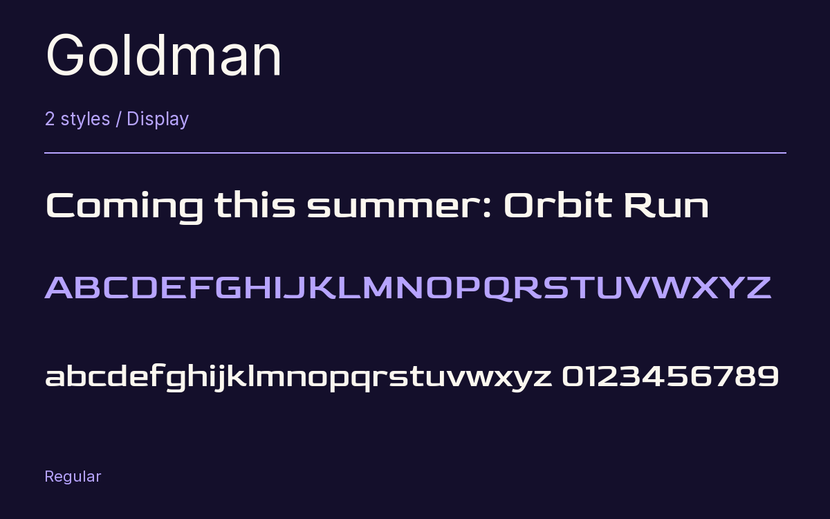 Goldman type specimen with letters and figures
