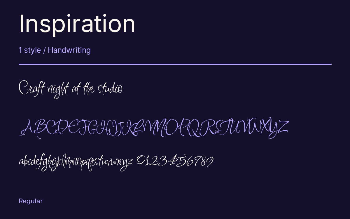 Inspiration type specimen with letters and figures