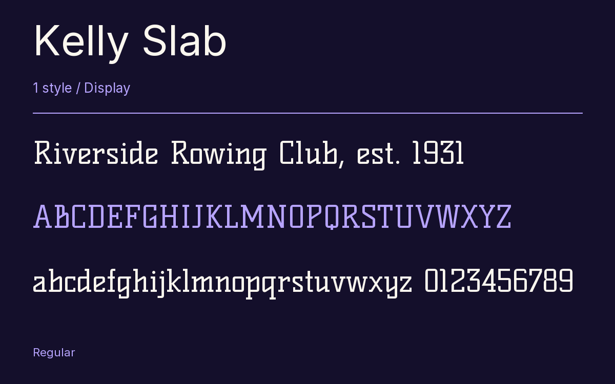 Kelly Slab type specimen with letters and figures