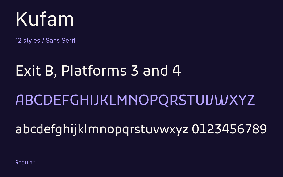 Kufam type specimen with letters and figures