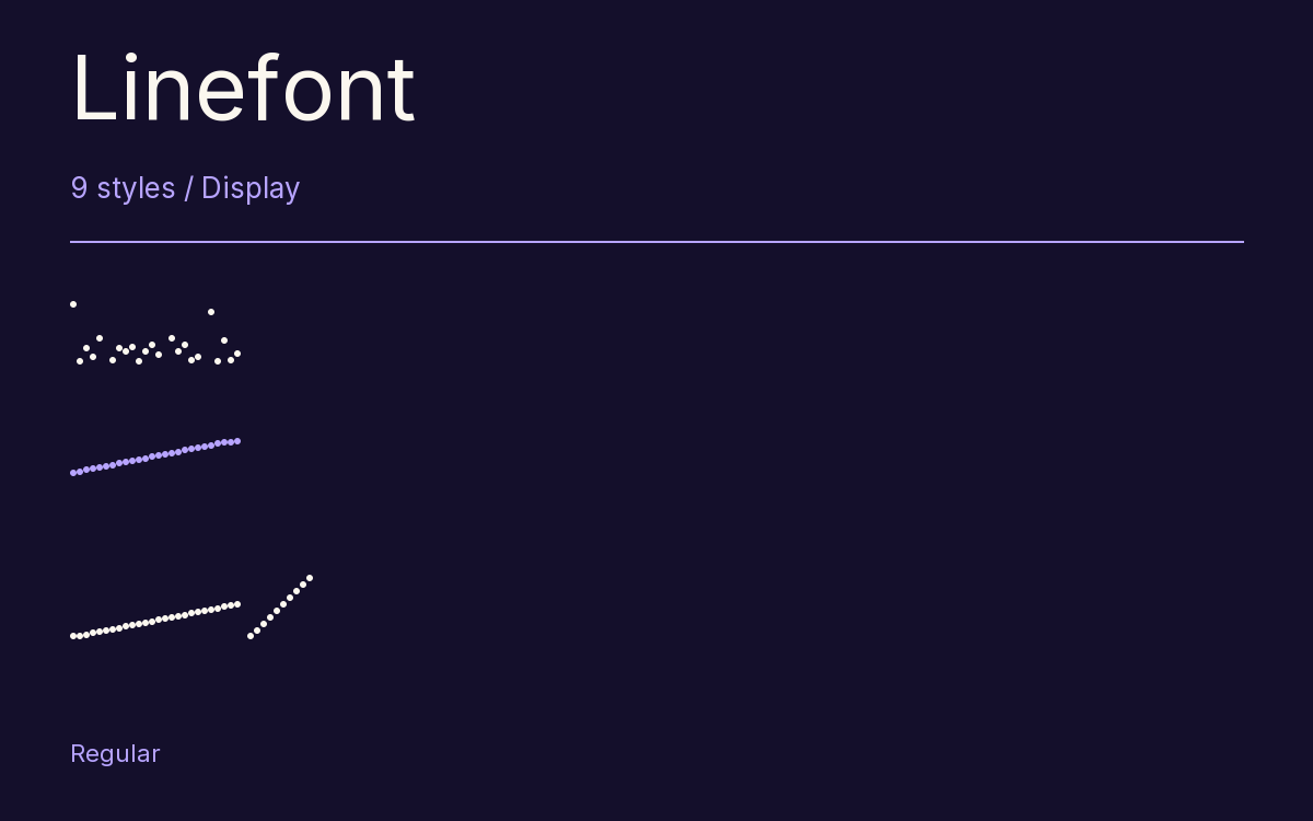 Linefont type specimen with letters and figures