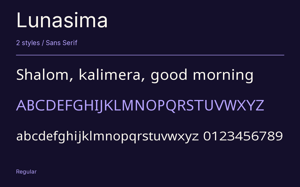 Lunasima type specimen with letters and figures