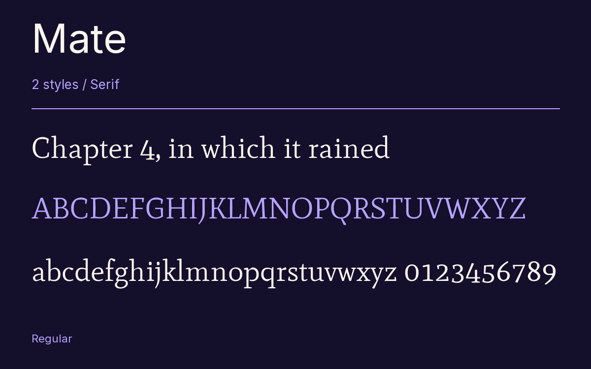 Mate type specimen with letters and figures