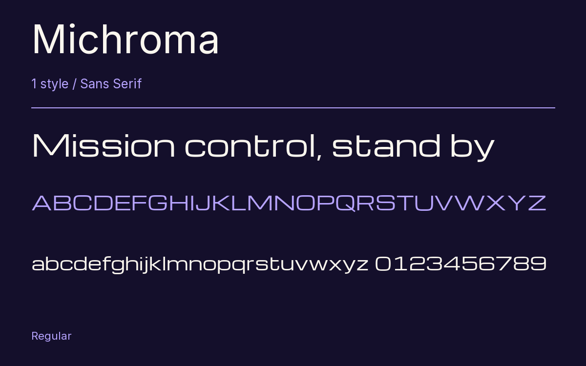 Michroma type specimen with letters and figures