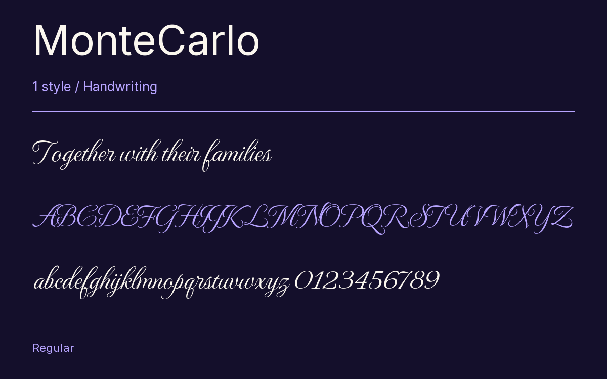 MonteCarlo type specimen with letters and figures