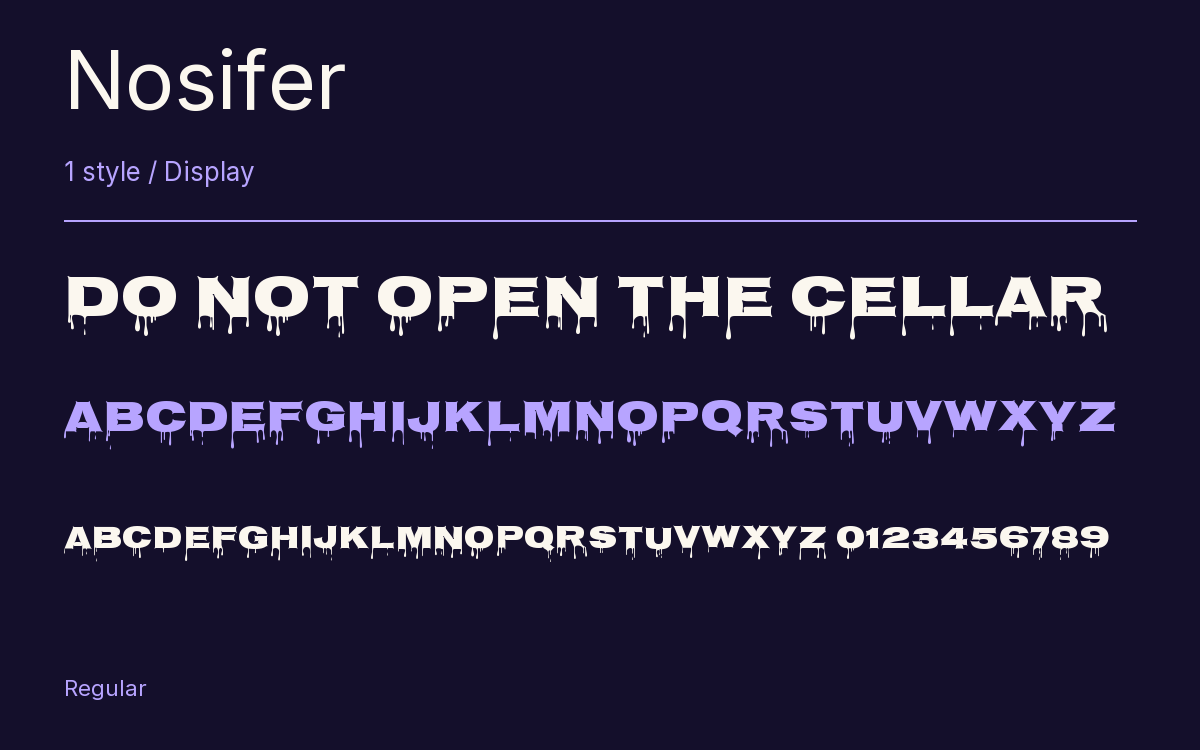 Nosifer type specimen with letters and figures