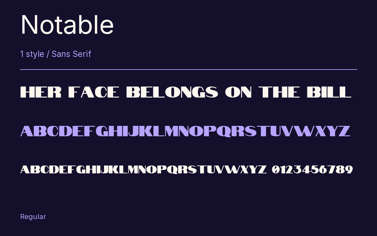 Notable type specimen with letters and figures