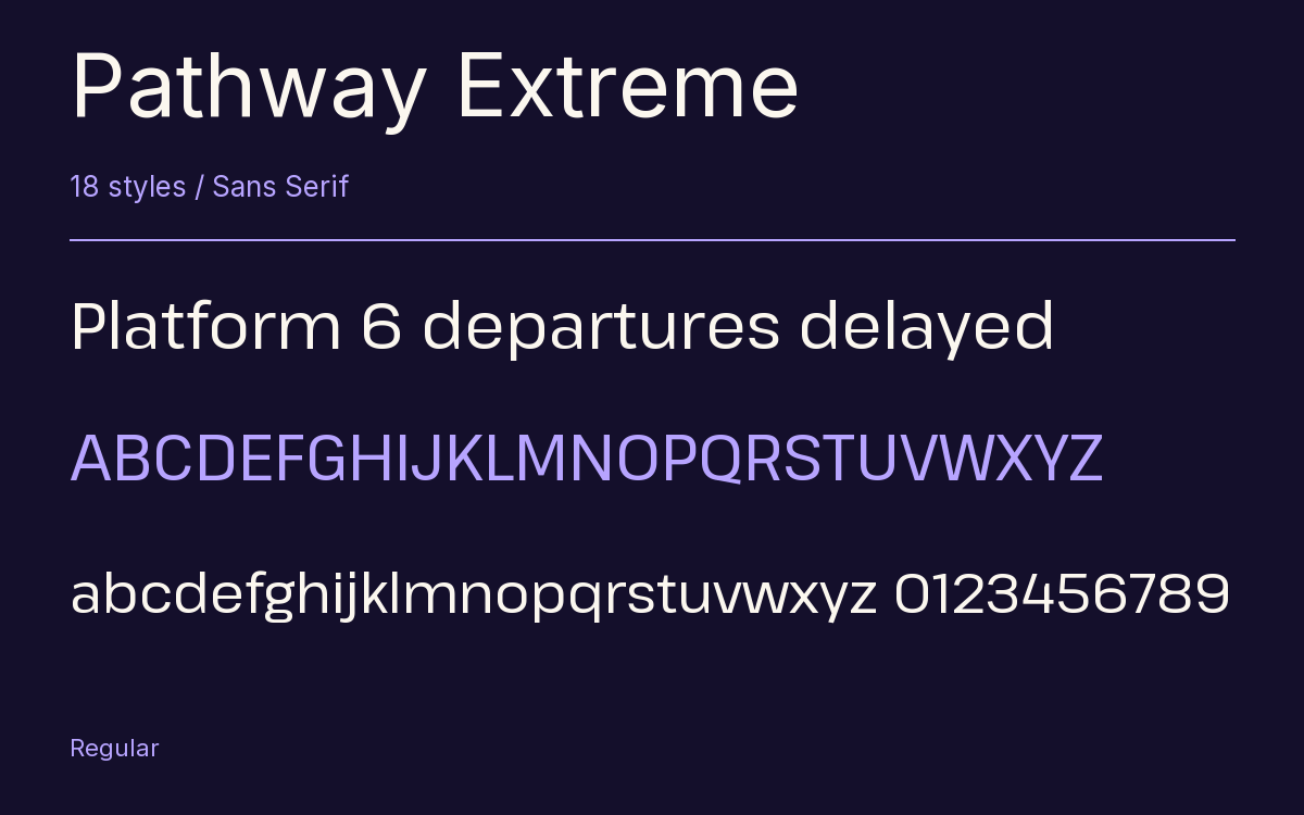 Pathway Extreme type specimen with letters and figures