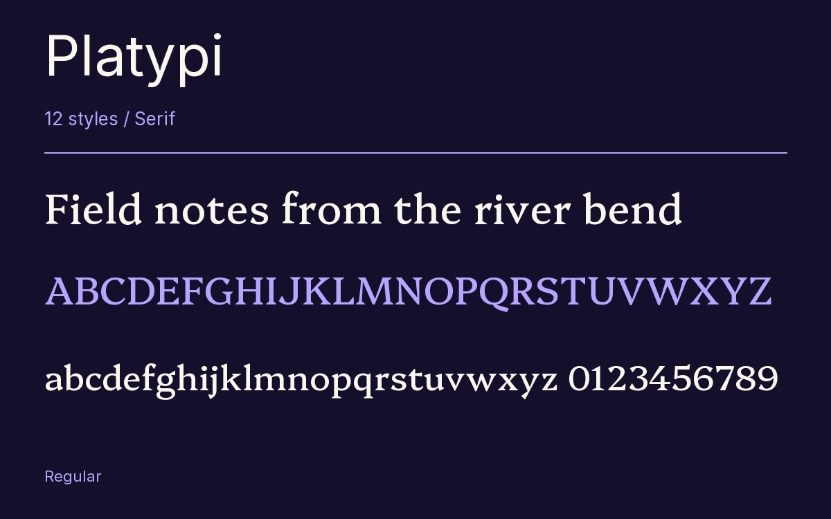 Platypi type specimen with letters and figures