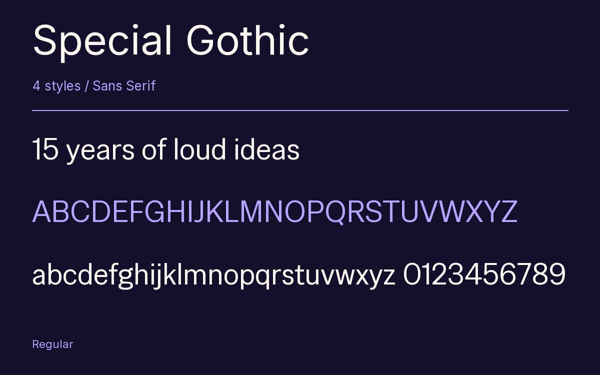 Special Gothic type specimen with letters and figures