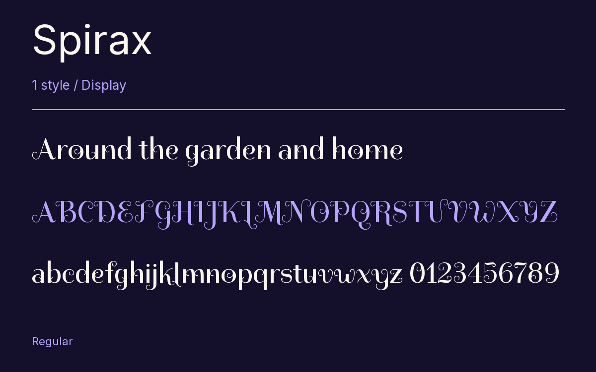 Spirax type specimen with letters and figures