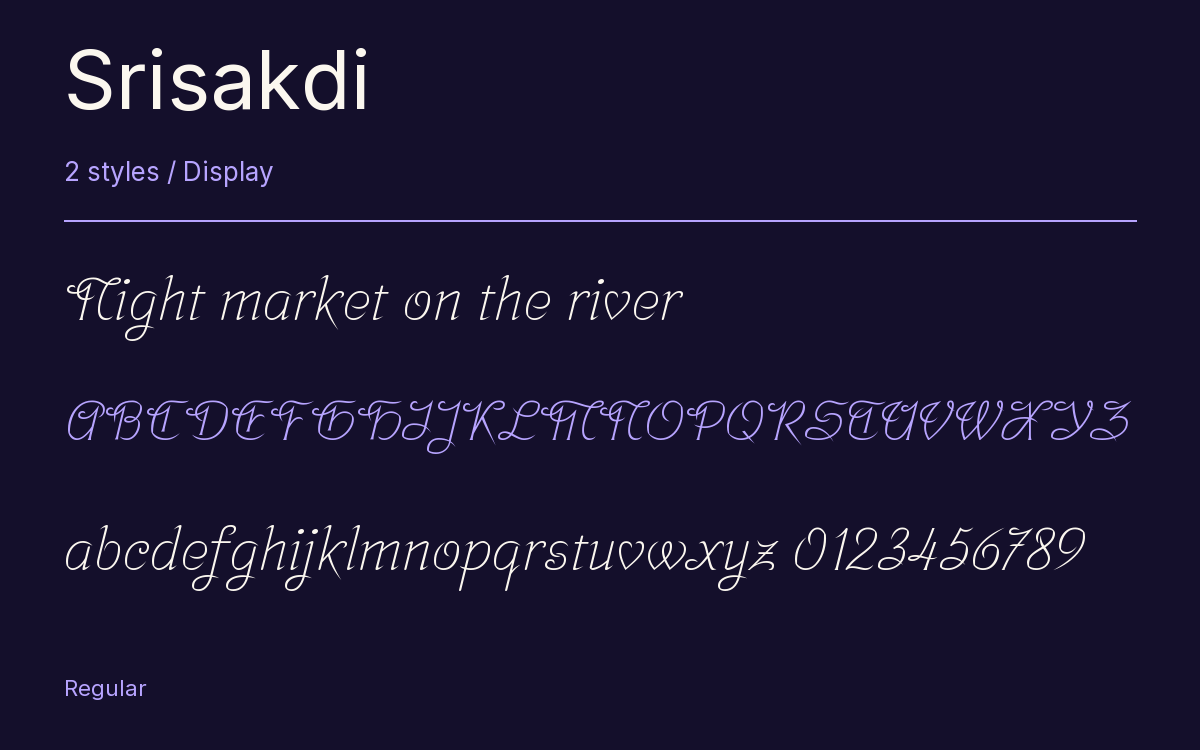 Srisakdi type specimen with letters and figures