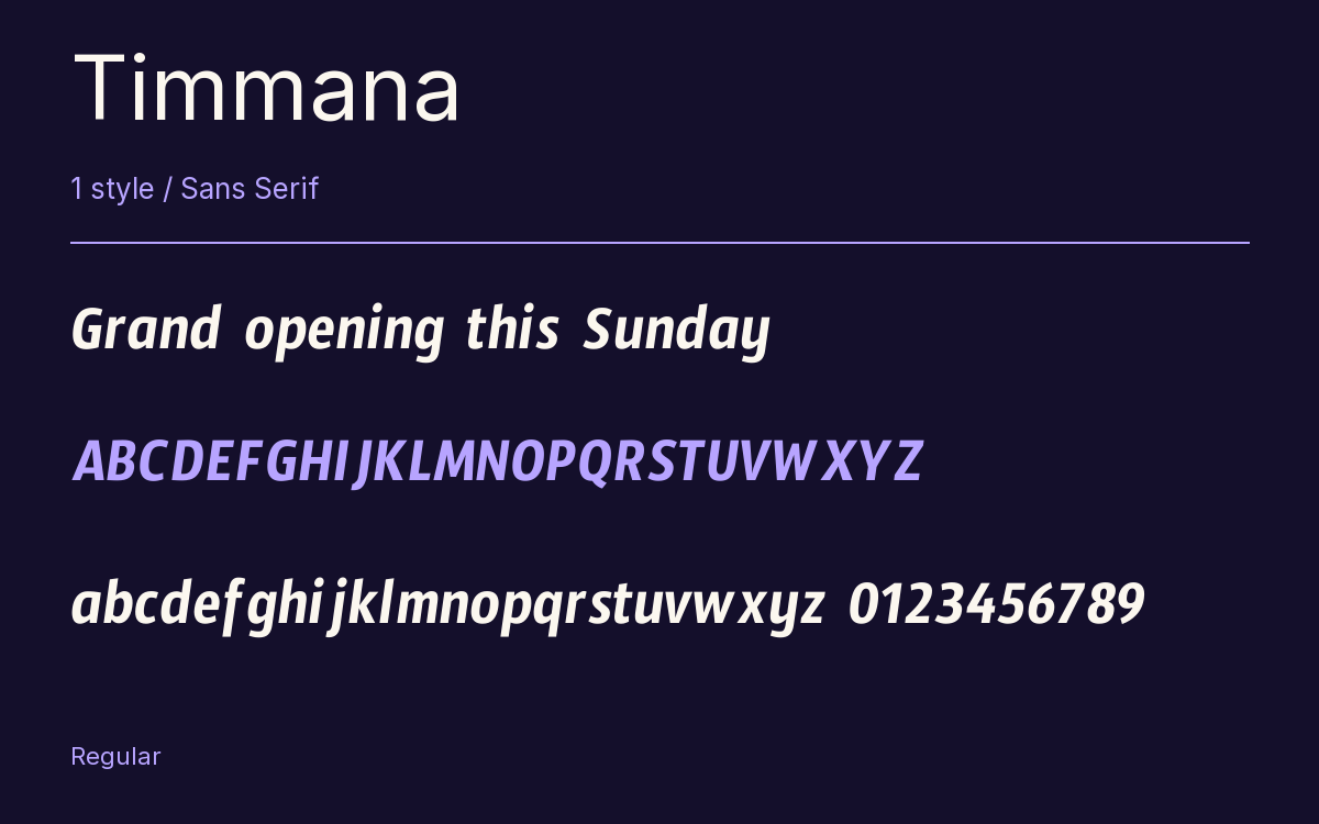 Timmana type specimen with letters and figures
