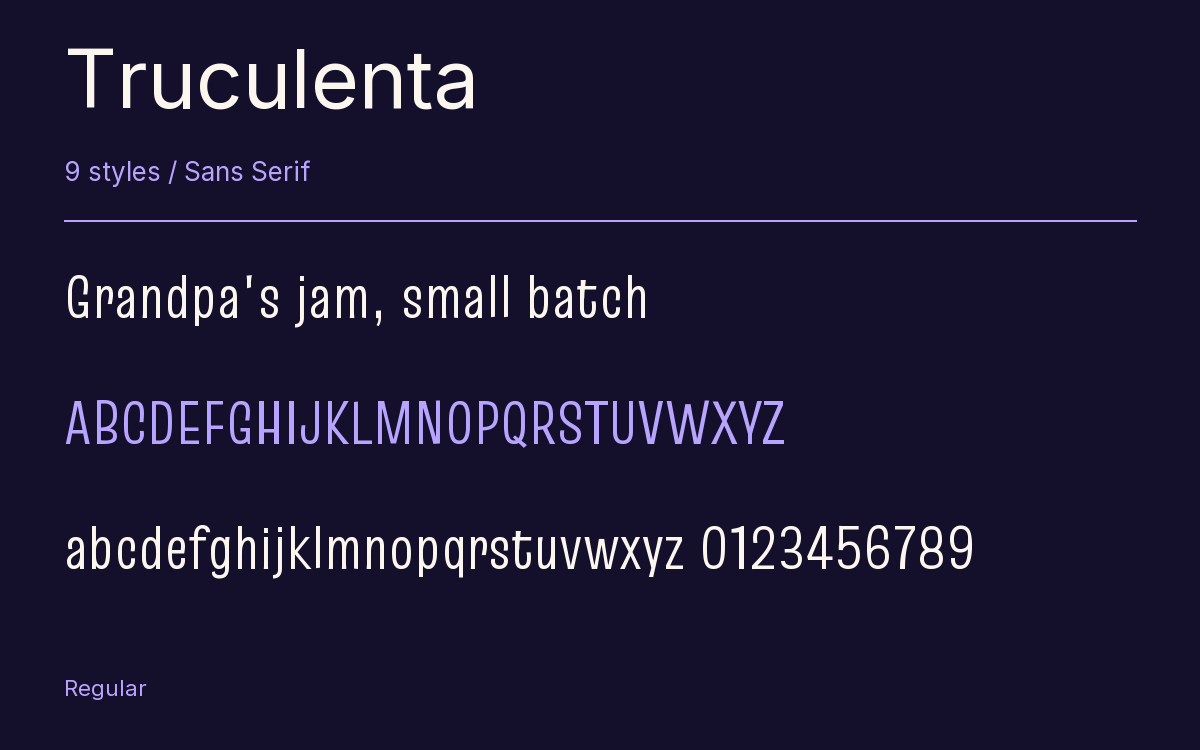 Truculenta type specimen with letters and figures